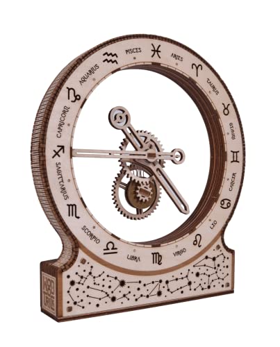 Wood Trick Zodiac Clock 3D Wooden Puzzles for Adults to Build - color: Zodiac Kinetic Clock