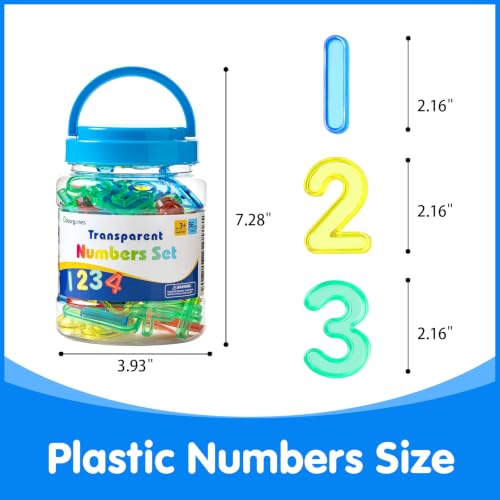 56 Pcs Translucent Numbers - Light Table Toys - style: Numbers