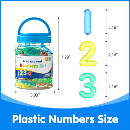 56 Pcs Translucent Numbers - Light Table Toys - style: Numbers