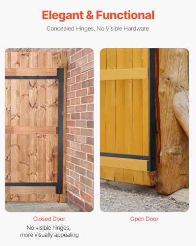 VEVOR Gate Building Kit, Fits 60 to 96 in Wide Openings, Up from 4 to 5 ft High Fence, Adjustable Gate Building Kit, Anti Sag Full Gate Frame Kit with Latch Lock and Screws, for Wooden Fence, Iron - size: 60"-96" wide openings, 4'-5' high