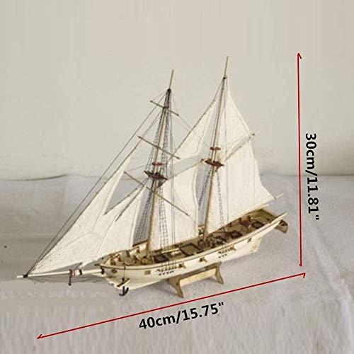 HAPYLY Scale DIY Hobby Wooden Ship Science Equipmen Assembly Model Boat Kits Sailing Boat Kit Decor Toy Gift (1:100) - size: 1:100