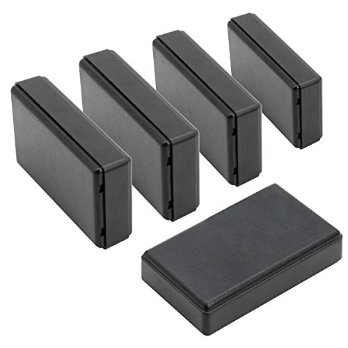 LeMotech Project Box, 5 Pieces ABS Electrical Box Small Junction Box for Electronics PCB Case,Electronic Hobby Box Black, Outside Size 2.8 x 1.7 x 0.7 inch (70x 42x 18 mm) - size: 2.8" x 1.7" x 0.7"(5pc)