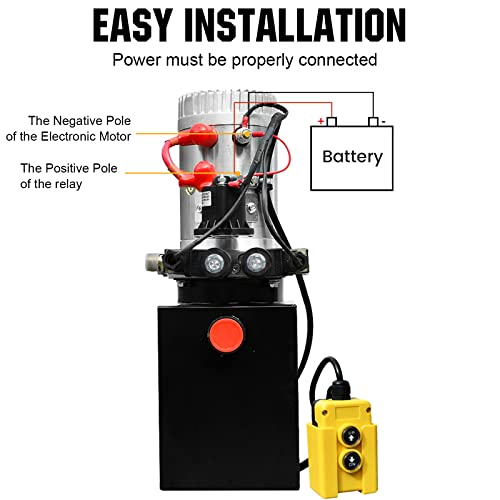 DC HOUSE Hydraulic Power Unit 15 Quart Double Acting Hydraulic Pump DC 12V Power Unit Metal Reservoir for Dump Trailer Car Lifting - size: 15 Quart Double
