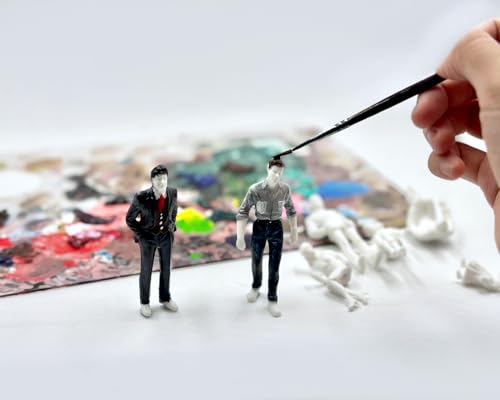 DS. Distinctive Style Unpainted Figures 1:25 Scale 24 Pieces Assorted Poses Miniature People for Architectural Layout Project G Scale Model Trains Railroads Home Bonsai Decor