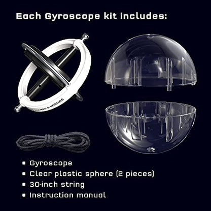Thames & Kosmos Gyroscope | Essential STEM Tools | Classic Physics Science Toy for Kids & Adults | Experiments in Motion, Forces & Gravity | Includes Clear Sphere Stand & Storage Case | Ages 8+