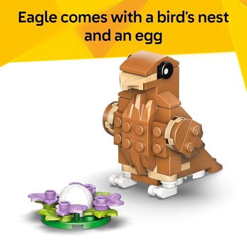 LEGO Creator 3 in 1 Cute Hamster with a Flower Building Toy for Girls & Boys, Ages 7+ - Kids Build a Hamster, Hedgehog or Eagle Animal Figure - Gift Idea for Birthdays - 31376