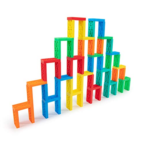 Bulk Dominoes Kinetic Domino Kit | Dominoes Set, STEM STEAM Small Toys, Family Games for Kids, Kids Toys and Games, Building, Toppling, Chain Reaction Sets (68pc) - style: Explorer 68pc