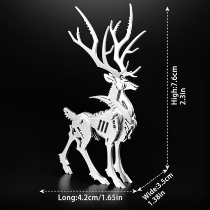 FILASLFT 3D Metal Puzzles for Adults,Mechanical Model Kit Small Dream Elk - color: A9-small Elk-silvery