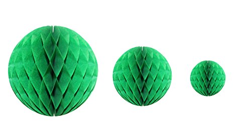 Light Green Honeycomb Balls, Set of 3 (12 inch, 8 inch, 5 inch) - color: Light Green