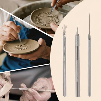 Basic Polymer Clay Tools, Clay Sculpting Tools Acrylic Roller Pin, Clear Rectangle Sheet Press Board, Double-Ended Pottery Carving Set for Beginner (26) - size: 26
