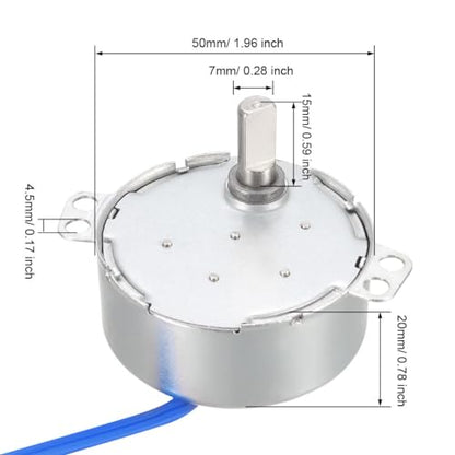 uxcell Synchronous Motor AC 100-127V 0.9-1.1RPM 50-60Hz CCW/CW 4W D Shaft - style: 0.9-1.1RPM