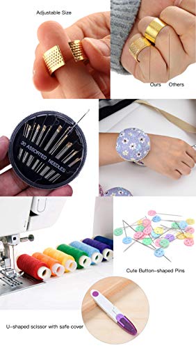 Wooden Sewing Kit Box with Cute Sewing Accessories, Sewing Basket Kit for Adults Beginners Kids Girls, Home Hand Sewing Starter Kit