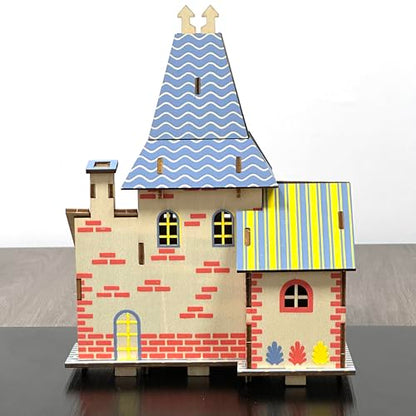 Log Cabin 3D Wooden House Puzzle,DIY Mini Building Model Kit，006 - color: 006