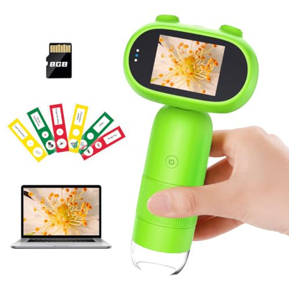 Hayve Handheld Digital Microscope for Kids 1000X CM4 Pocket Microscope - color: Green