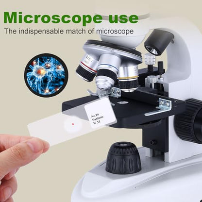 60 Pieces Prepared Microscope Slide Set with Specimens, Plant Animal Cell Science Education Microscope Slides for Bioscience Labs - size: 60pcs