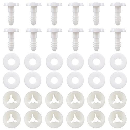 TOAOB 20 Set 15mm Doll Joints for Amigurumis Crochet White Movable Plastic Animals Safety Joints for Crochet Accessories Stuffed Animals Crafts Puppets Limbs and Arm Leg Neck Joints Doll Making - size: 15mm