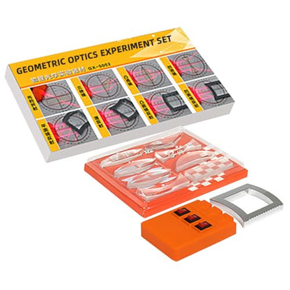GLEAVI 1 Set Multifunction Optical Experiment Kit: Prism Optic Reflector Refraction Physics Prism Three Light Source Apparatus Physics Kit Optical Prism Lens Small Hole Plastic - size: 18.00X13.50X2.50CM