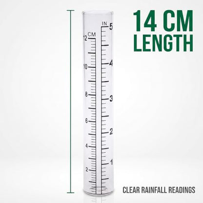14cm Total Length Clear Rain Gauge Rain Gauge Measures Sprinkler for Yard Garden Outdoor Home Rain Gauges Accessories Drip Irrigation Kit with Timer for Raised Bed Gardening Rain Gauges Outdoor Décor