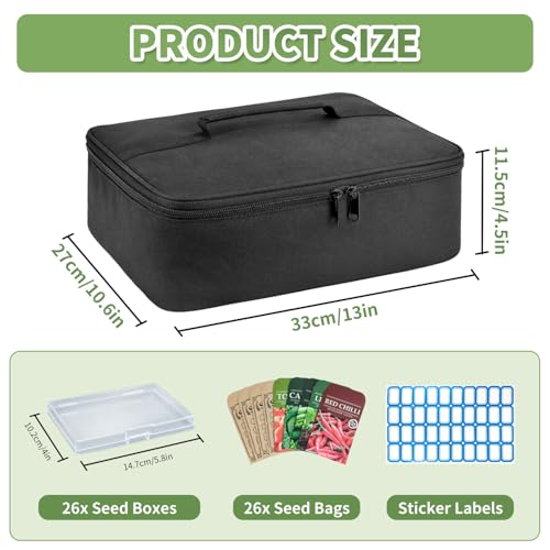 Boczif 26 Slot Seed storage Organizer Box Hold 80 to 100 seed packets - size: 26 slots