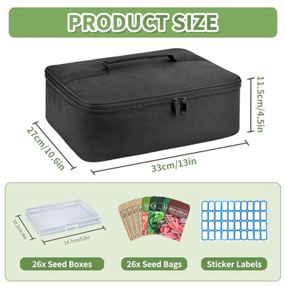 Boczif 26 Slot Seed storage Organizer Box Hold 80 to 100 seed packets - size: 26 slots