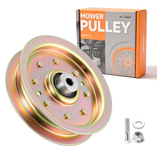 Flat Idler Pulley 753-08171 956-04129 for Cub Cadet Parts RZT 50 Mower Deck Drive Pulleys Troy Bilt LTX1050 GT54 RZT42, Fits 38" 42" 50" 54" Riding Lawn Tractor Replacement - color: 1 PCS