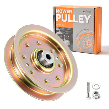 Flat Idler Pulley 753-08171 956-04129 for Cub Cadet Parts RZT 50 Mower Deck Drive Pulleys Troy Bilt LTX1050 GT54 RZT42, Fits 38" 42" 50" 54" Riding Lawn Tractor Replacement - color: 1 PCS
