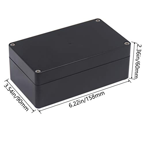 Junction Box IP65 Waterproof ABS Plastic Electrical Project Case Power Junction Boxes, Project Box with 4 PCS M16 Cable Glands 6.22x3.54x2.36 inch (158 x 90 x60 mm) - color: Black, size: 6.22"x3.54"x2.36"