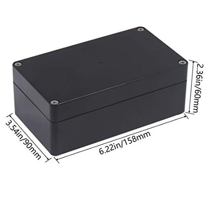 Junction Box IP65 Waterproof ABS Plastic Electrical Project Case Power Junction Boxes, Project Box with 4 PCS M16 Cable Glands 6.22x3.54x2.36 inch (158 x 90 x60 mm) - color: Black, size: 6.22"x3.54"x2.36"