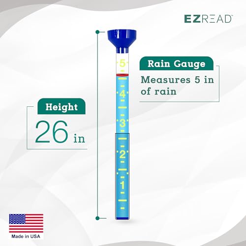 Headwind EZRead 26” Giant Professional Outdoor rain Gauge, USA Made Heavy Duty All Weather Freeze Proof mountable with Float, Dark Blue (820-0020) - color: blue, size: 26-Inch