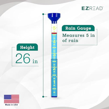 Headwind EZRead 26” Giant Professional Outdoor rain Gauge, USA Made Heavy Duty All Weather Freeze Proof mountable with Float, Dark Blue (820-0020) - color: blue, size: 26-Inch