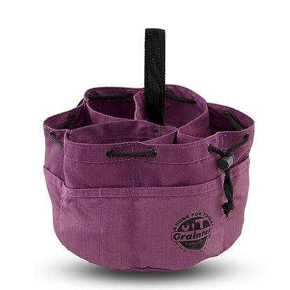 Graintex 18 Pockets Grab Bag Rip-stop Canvas Drawstring Closure, Small Part Organizer Pouch, Small Tools, Screws, Parts, Parachute Tool Bag for Efficient Storage - Purple - color: Purple
