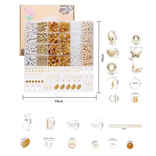 Xylise Jewelry Making Supplies Kit Natural Stone Beads for Irregular Natural Stone with for DIY Craft Bracelet Necklace Earrings for Adults (Topaz) - color: Topaz