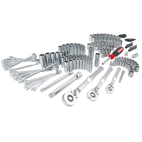 CRAFTSMAN Socket Set, 159 Piece Socket Wrench Set Mechanics Tools 1/4-in., 3/8-in., and 1/2-in(, 6 Point and 12 Point, 90-Tooth (CMMT12125)
