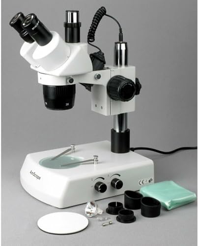 AmScope SW-2T24Z Trinocular Stereo Microscope, 20X/40X/80X Magnification - style: SW-2T24Z