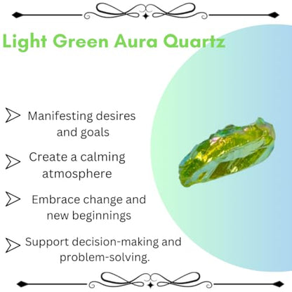 Crystals, Rocks, Jade, Crystals and Healing Stones, Witchcraft Supplies, Healing Crystals, Stones, Healing Stones, Rock Collection, Agate, Raw Stones (Light Green Aura Quartz, 2 Pcs) - color: Light Green Aura Quartz