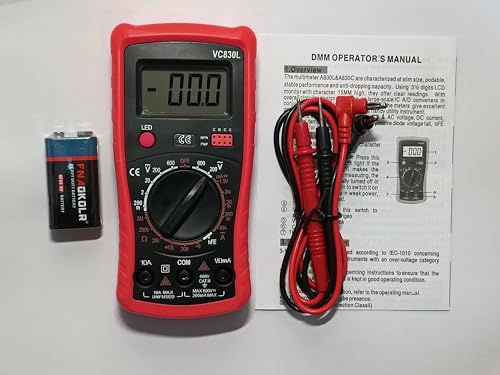 Soldering Iron Kit with Digital Multimeter, 60W Adjustable Temperature Electric Soldering Iron, Electronics Repair Tool Kit for Circuit Board, Jewelry, DIY Hobby, Portable Tool Bag (Red) - color: Red