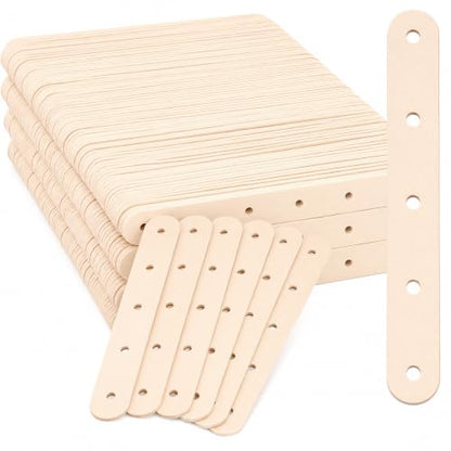 Wooden Craft Sticks with Holes,250 Pcs Pop Wood Slats for Kids DIY Model Building, Pre-Drilled Wooden Sticks for STEM School Projects