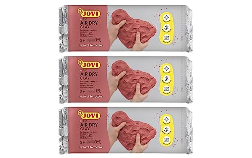 Jovi - Air Dry Clay, 3 x 1.1 lb, Terracotta Color, Total of 3.3 lb - color: Terracotta