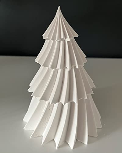 Large Christmas Tree Silicone Candle Mold, DIY 3D Spiral Cone Shape Mold,Folding Cone Christmas Tree for Candle Making, 3D Geometric Spinning Pillar Molds for Christmas Ornament(6.7") - color: Christmas Tree 6.7"