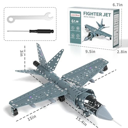 Lucky Doug STEM Building Projects Model Airplane Jet Set - Building Toys for Kids Ages 8-12, Assembly Science Kit for Boys 8 9 10 11 12 Years Old - style: 8802