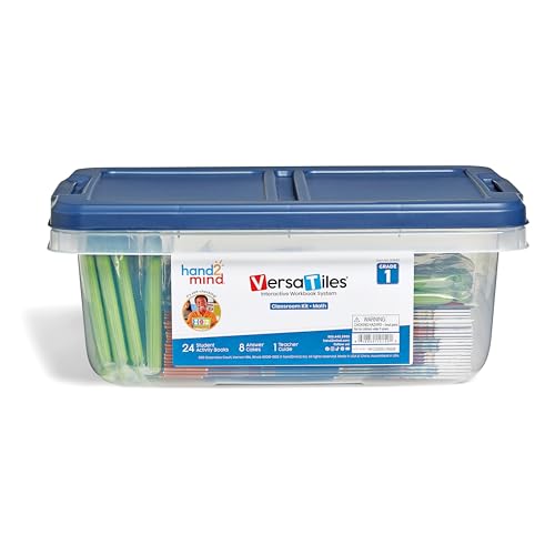 hand2mind VersaTiles Math Classroom Set for Grade 1, Math Practice Workbook for Students, Elementary Classroom Must Haves, First Grade Learning Activities, Teacher Must Haves
