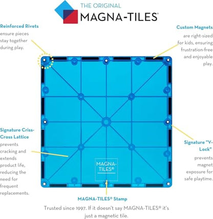 MAGNA-TILES Classic 100-Piece Magnetic Construction Set, The Original Magnetic Building Brand