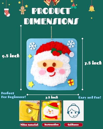 PupuMiao Sewing Kit for Kids DIY Embroidery Sewing Kit Cute Animal Sewing Projects Easy Crafts with English Instructions, Perfect for Beginners, Girls Boys Ages 4-12 (Christmas Theme) - color: Christmas Theme