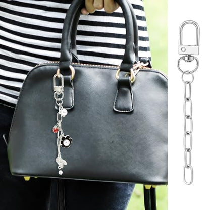 Hzopcw 6pcs Keychain Making Kits for Bag Charm, Silver - color: A-6pcs-Silver