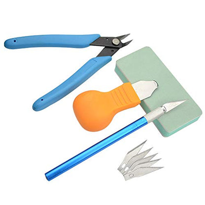 Professional 28 PCS Model Tools Kit Modeler Basic Tools Craft Set Hobby Building Tools Kit for Gundam Car Model Building Repairing and Fixing(O)