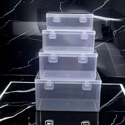 Nail art toolbox Bead Organizers-8 Pcs Jewelry Organizers and Storage Plastic Storage Cases Mini Clear Bead Containers Transparent Boxes with Hinged Lid and Rectangle Clear Craft Supply Case - size: 8 Pieces Big Sizes Mixed