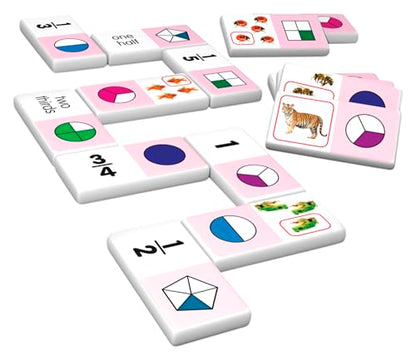 Junior Learning JL485 Fraction Dominoes, Multi 7.8 H x 4.7 L x 1.5 W