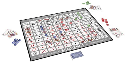 Sequence Premium Edition - Stunning Set with Giant Board (20.25 x 26.25 inches), Exclusive Chips and Deluxe Cards by Goliath, Blue, for Ages 7+