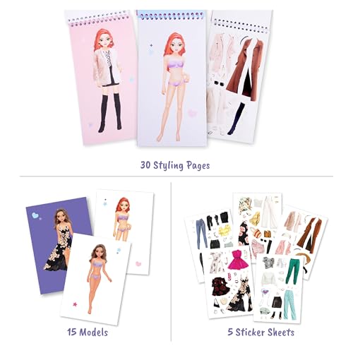 BSCOOL Sticker Book Paper Dolls for Girls Fashion Design Activity - color: Sticker Dress Up Fashion