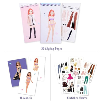 BSCOOL Sticker Book Paper Dolls for Girls Fashion Design Activity - color: Sticker Dress Up Fashion